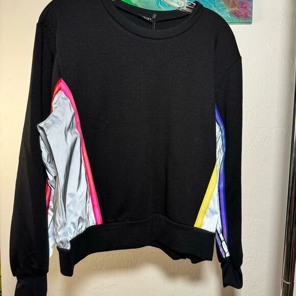 NWT Terez Colorblock Sweatshirt with Reflective Trim - Picture 5 of 6